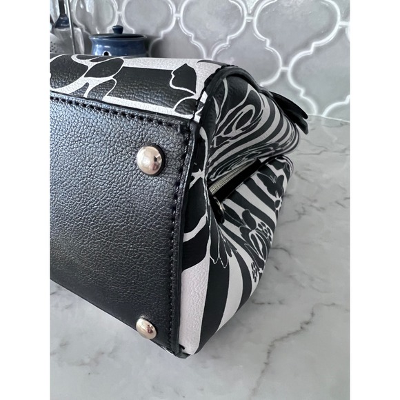 Betsey Johnson Glam Garden Striped Rose Satchel Large Bow Jeweled Crossbody Bag - Picture 14 of 16